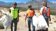 Wally (center) joins fellow volunteers at ESLT's frequent Highway Cleanups along Scenic Highway 395.